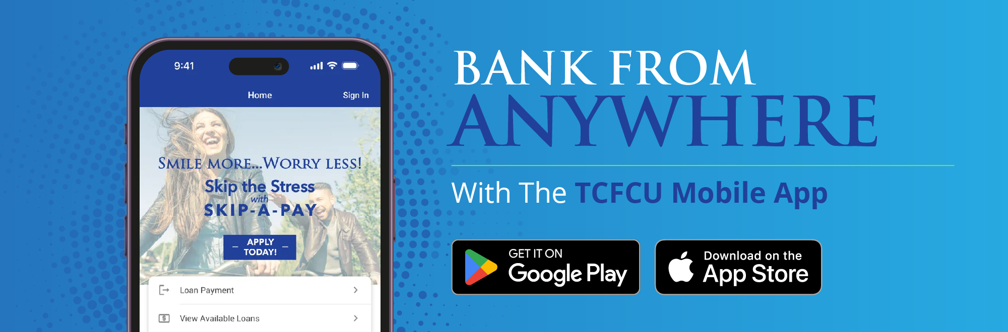 Bank from anywhere with TCFCU Mobile app - image TCFCU mobile app